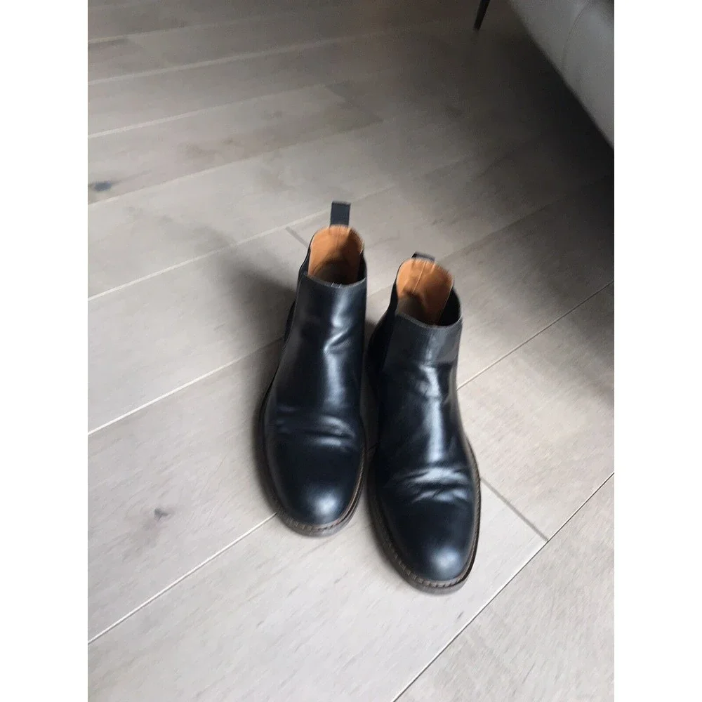 Nordstrom men black double gore boots 12 M leather